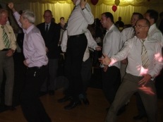 Ian playing air guitar